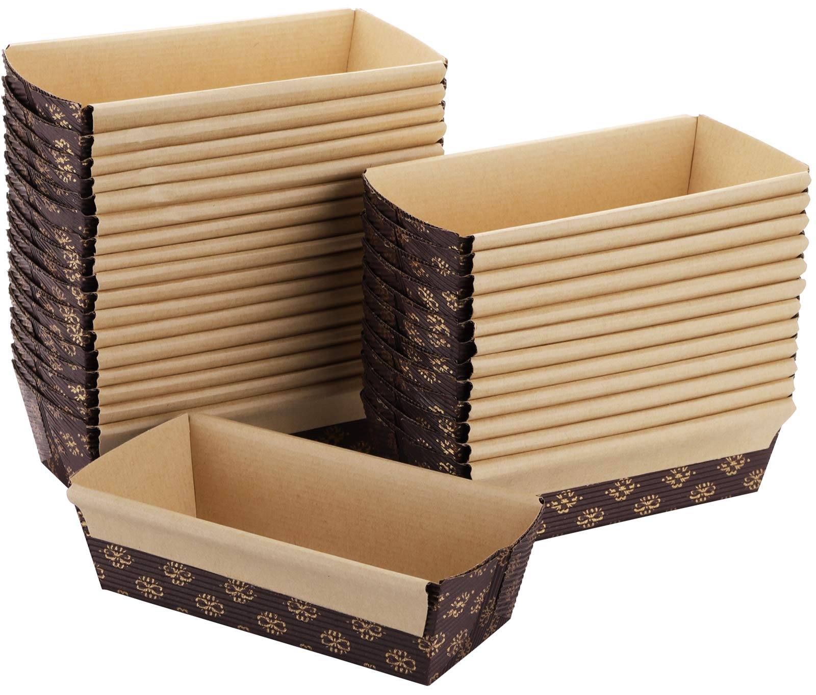 Lawei molde de pan de papel rectangular 7x3, ideal para hornear pan rápido.