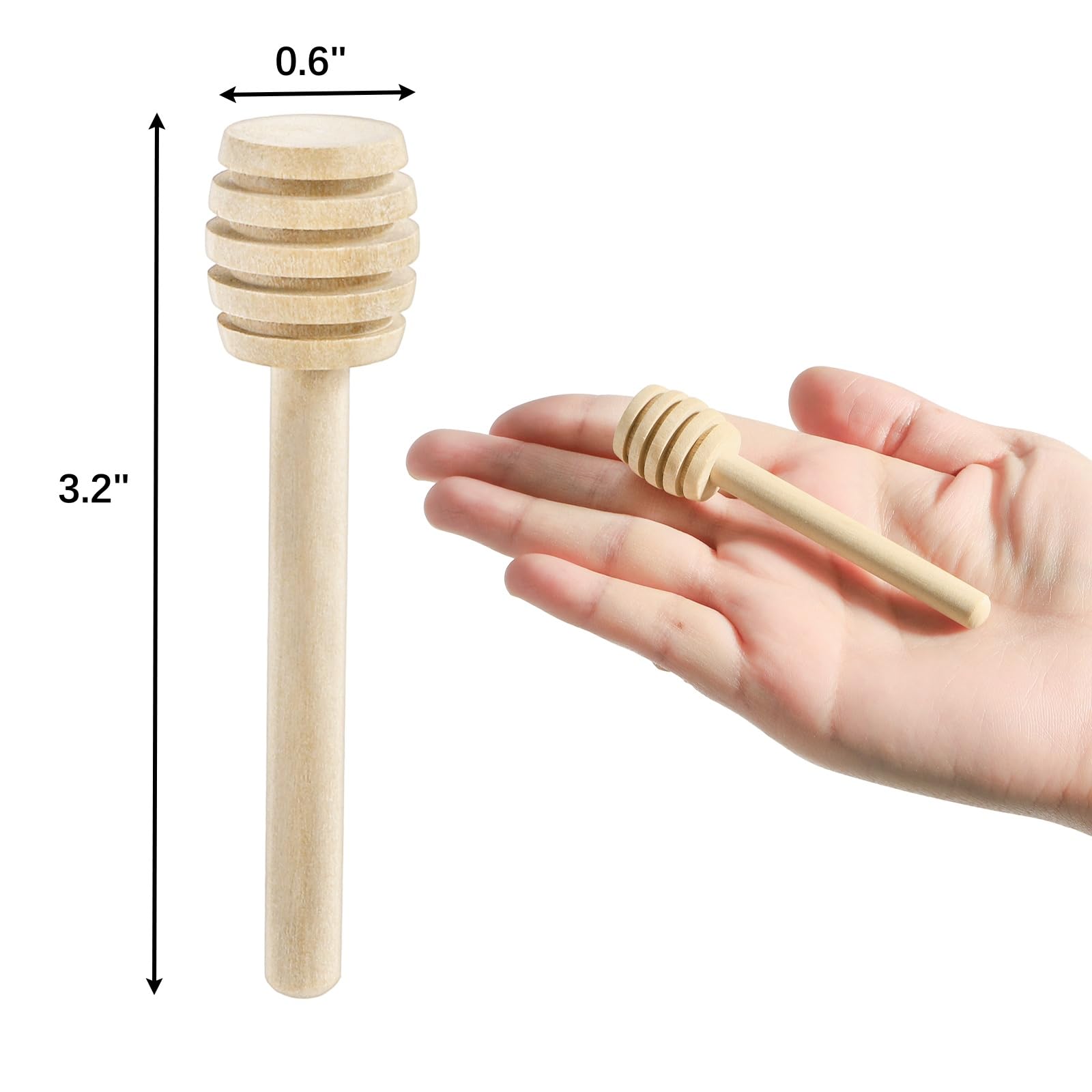 Lawei palitos de miel de madera natural, 100 piezas, ideales para regalos