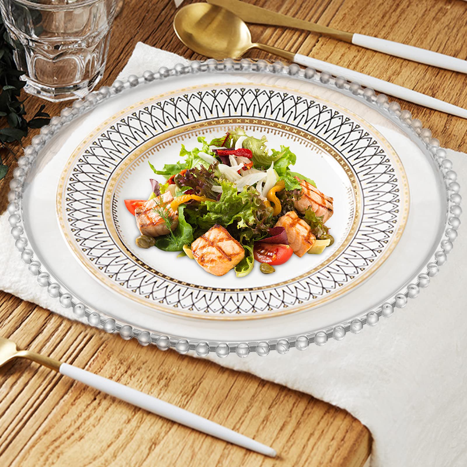 Lawei conjunto de presentación de comida con plato cargador.