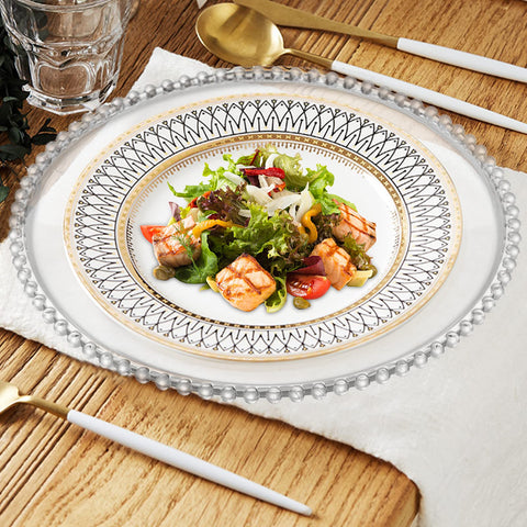 Lawei conjunto de presentación de comida con plato cargador.