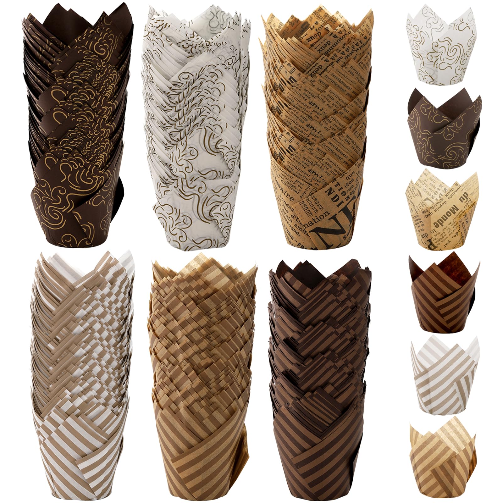 Lawei set tulip cápsulas para magdalenas, diseño elegante para hornear.