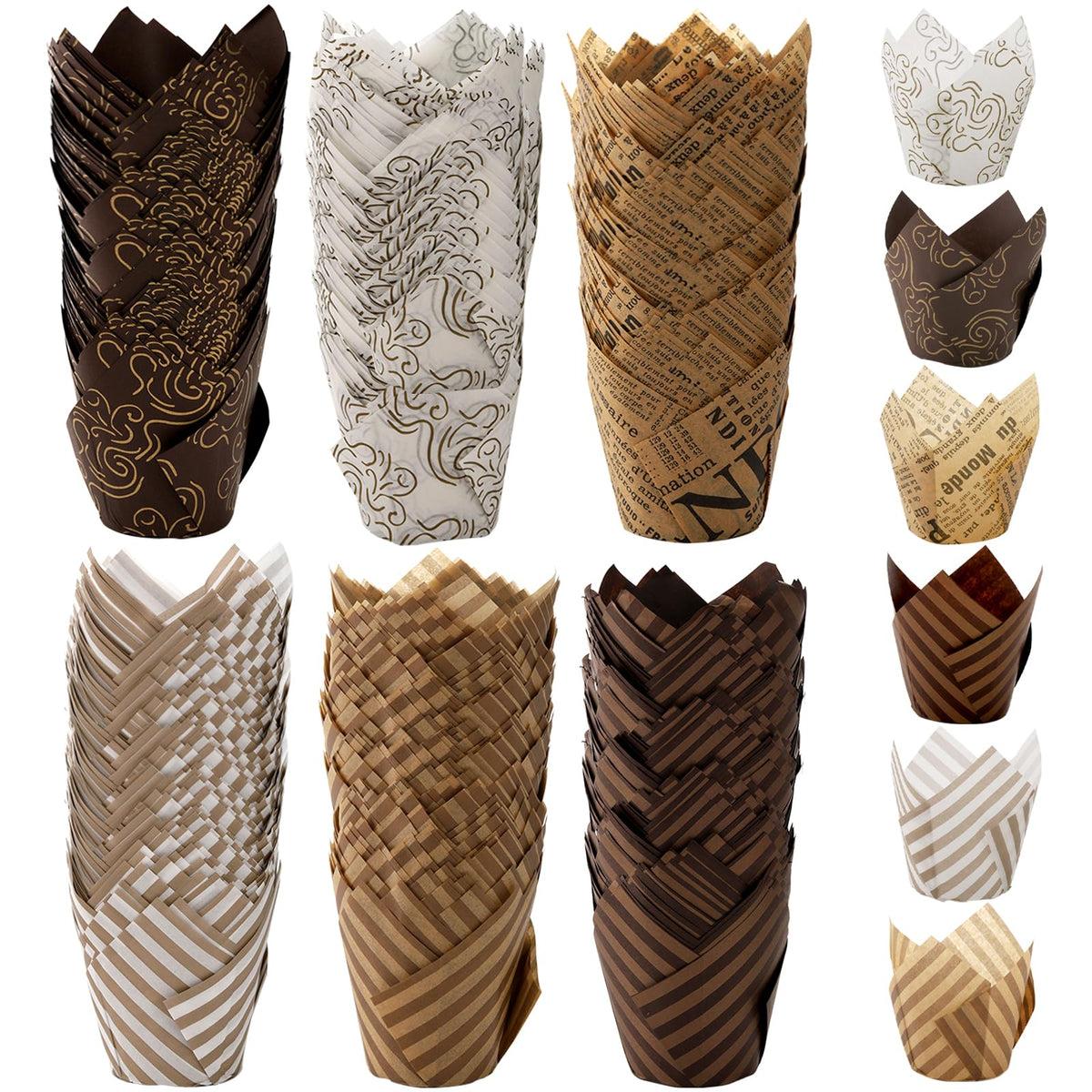 Lawei set tulip cápsulas para magdalenas, diseño elegante para hornear.