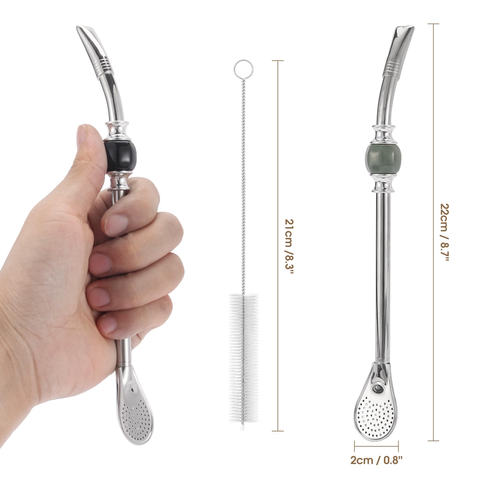 Bombilla LayaVilla 0,2 mm malla para mate, evita sedimentos.