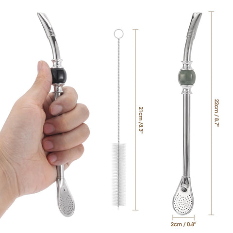 Bombilla LayaVilla 0,2 mm malla para mate, evita sedimentos.