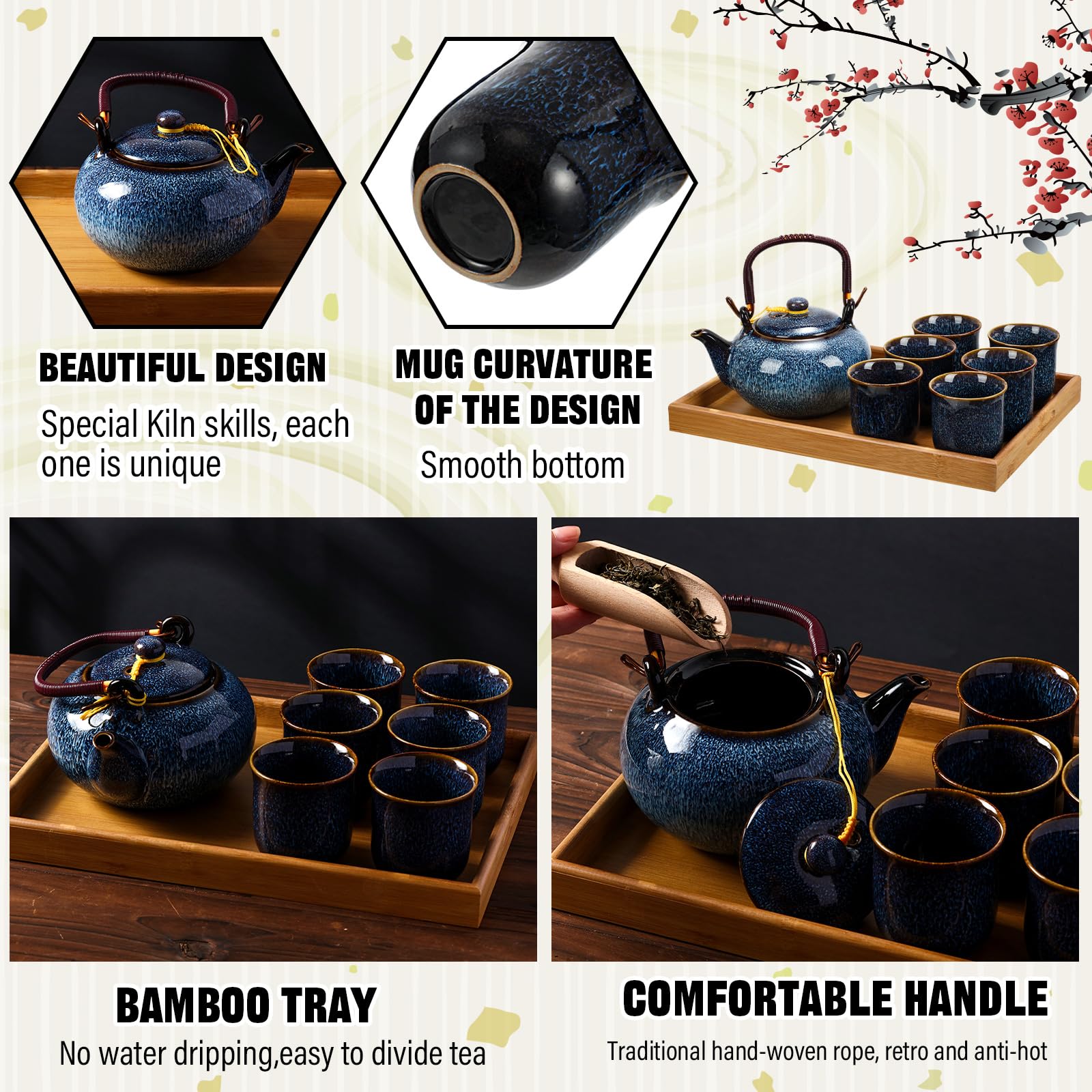 Layhit juego de té japonés regalo sofisticado.