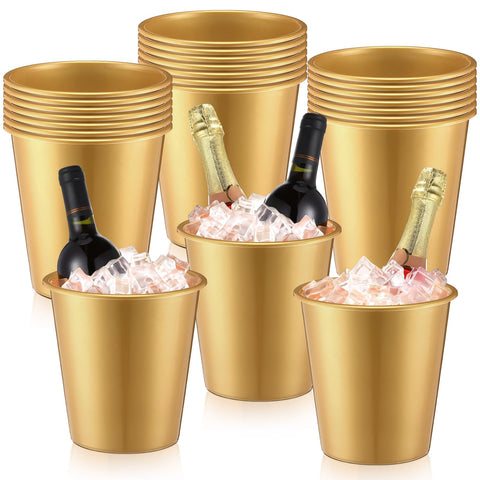Layhit cubos de hielo plástico dorado, 24 unidades, ideal para fiestas