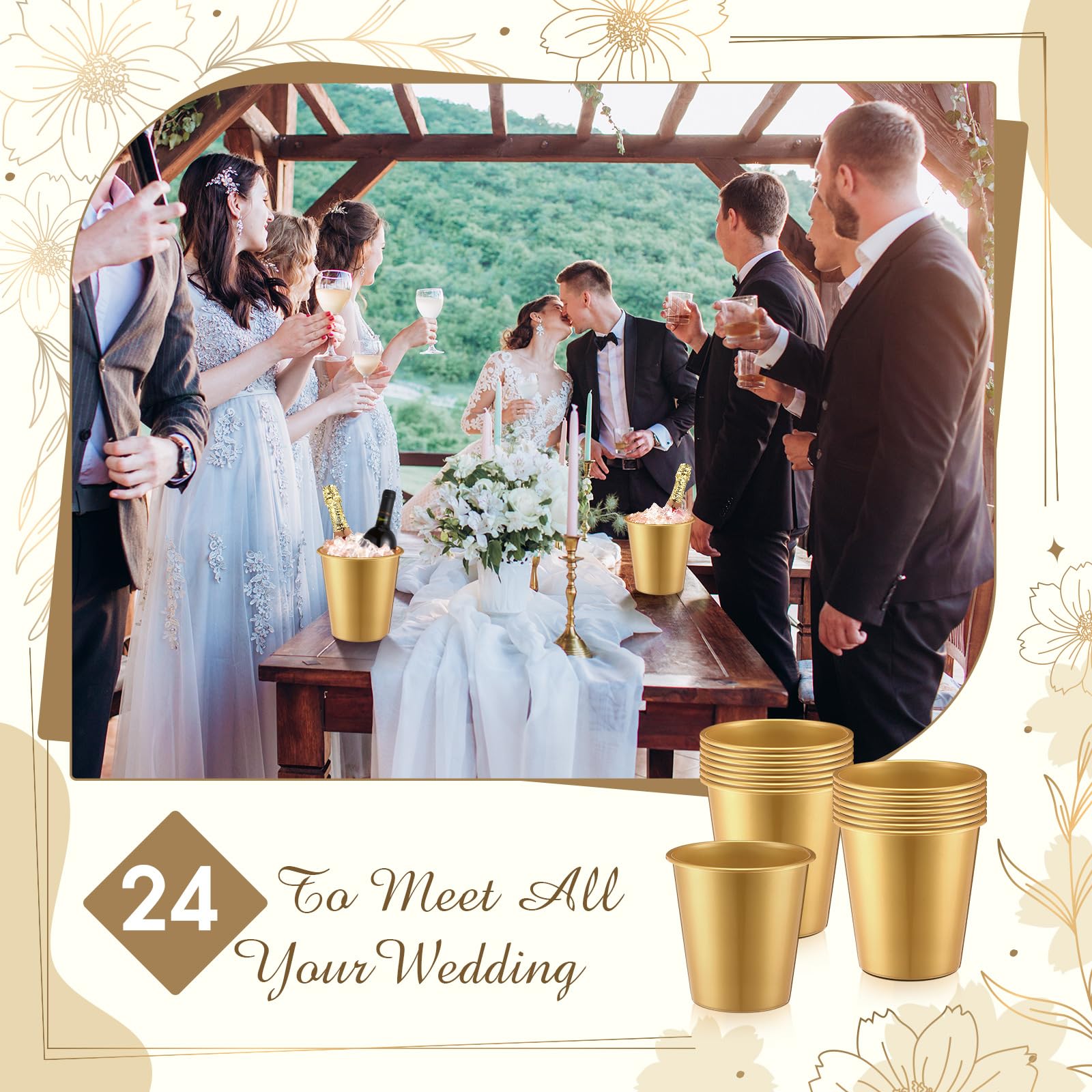 Layhit cubos de hielo dorados para bodas y recepciones
