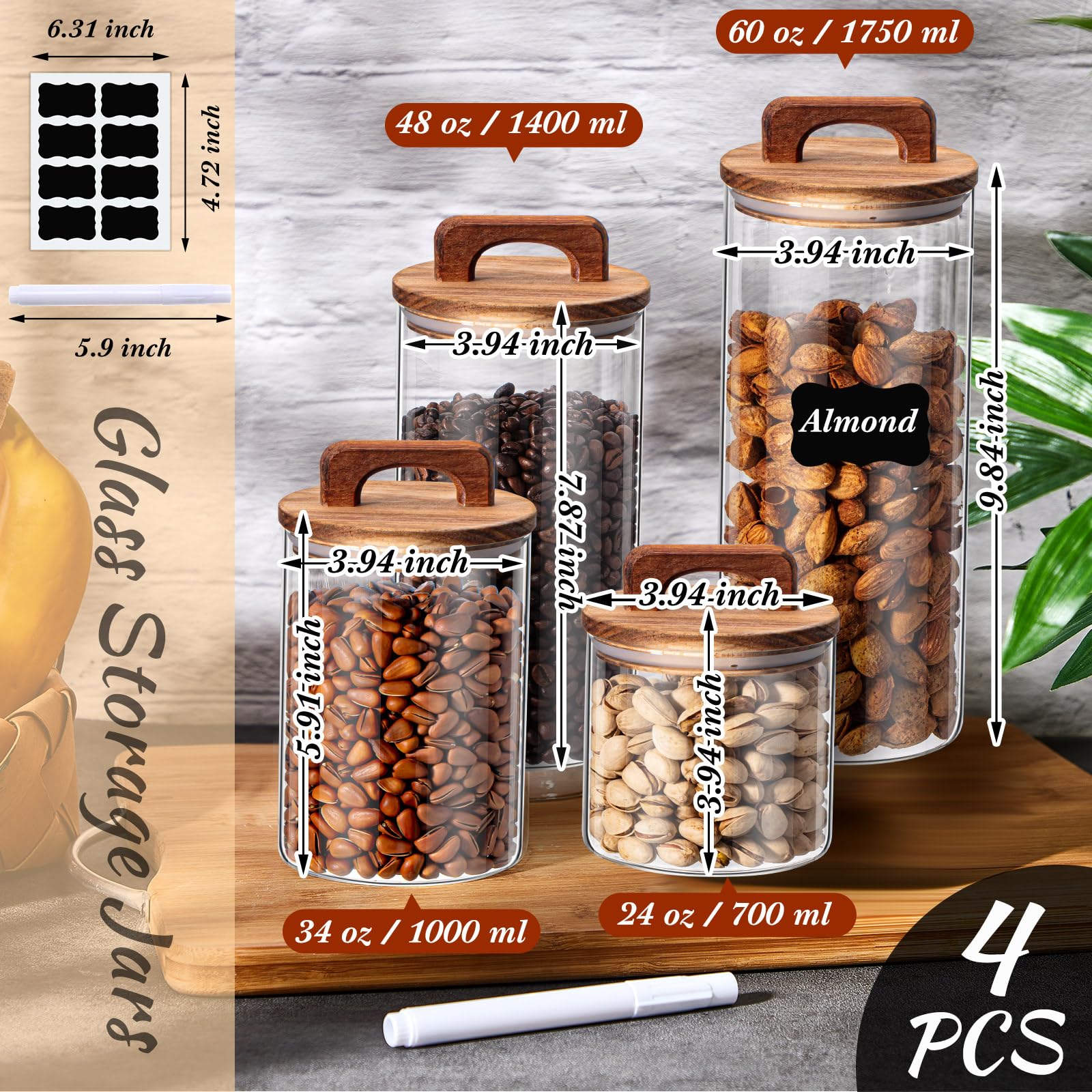 Layhit frascos transparentes para galletas, fáciles de reconocer y etiquetar.