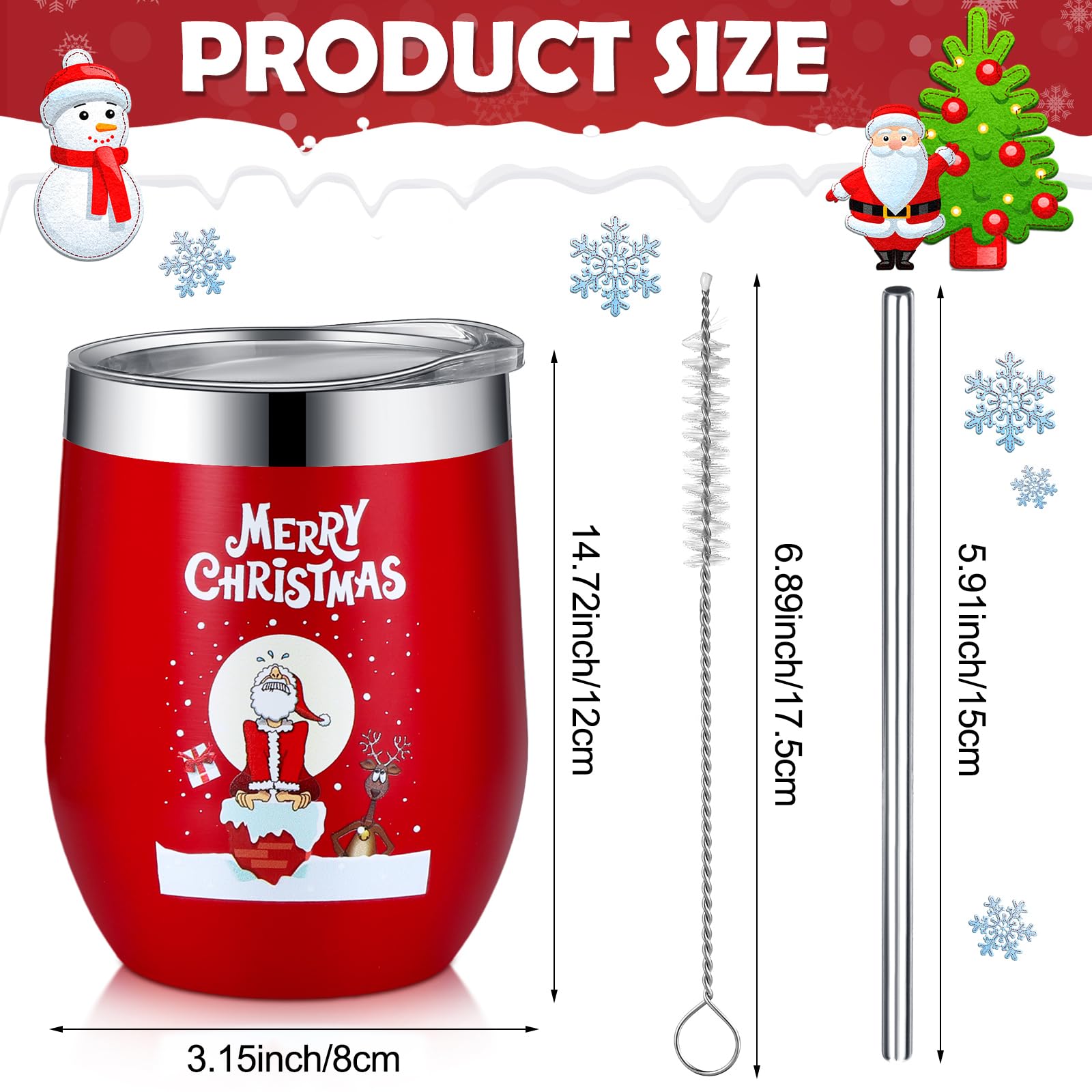Layhit vaso navideño Santa, diseño festivo para bebidas