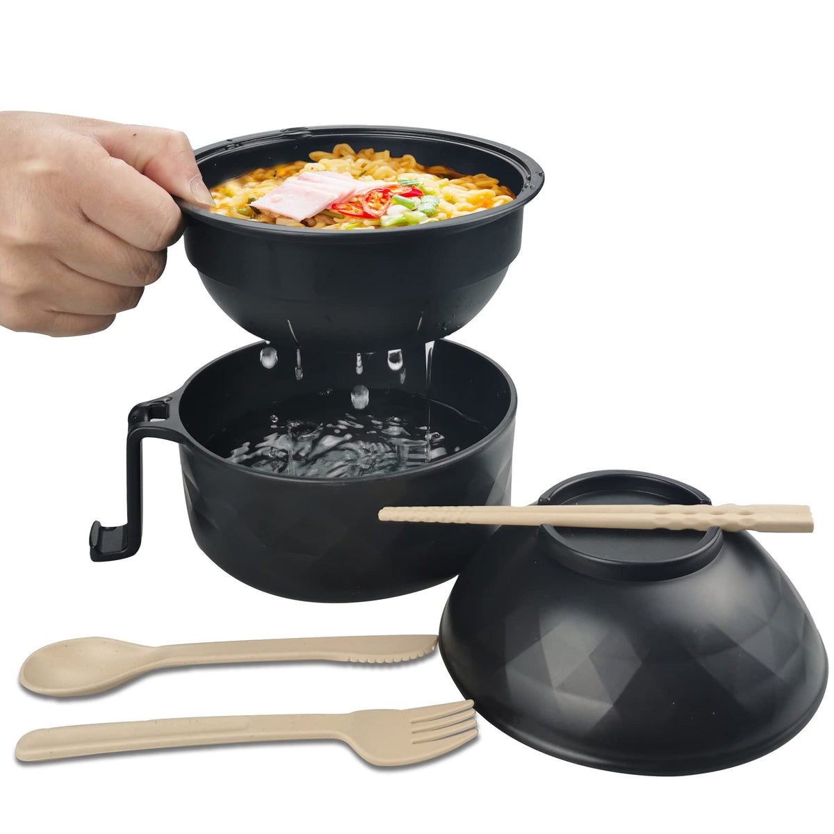 Layron ramen cazo 33oz, calentamiento eficiente en microondas