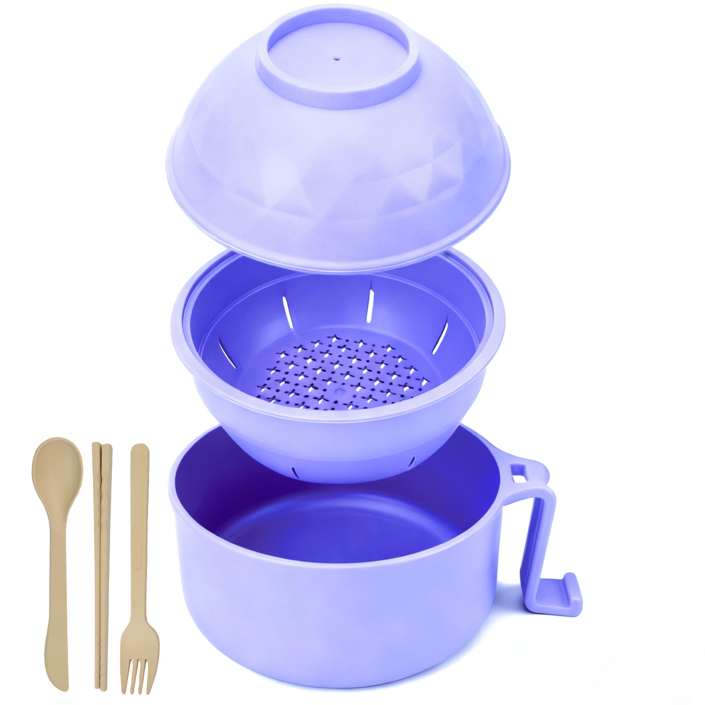 Layron ramen cooker cuenco drenante para escurrir fideos sin goteos