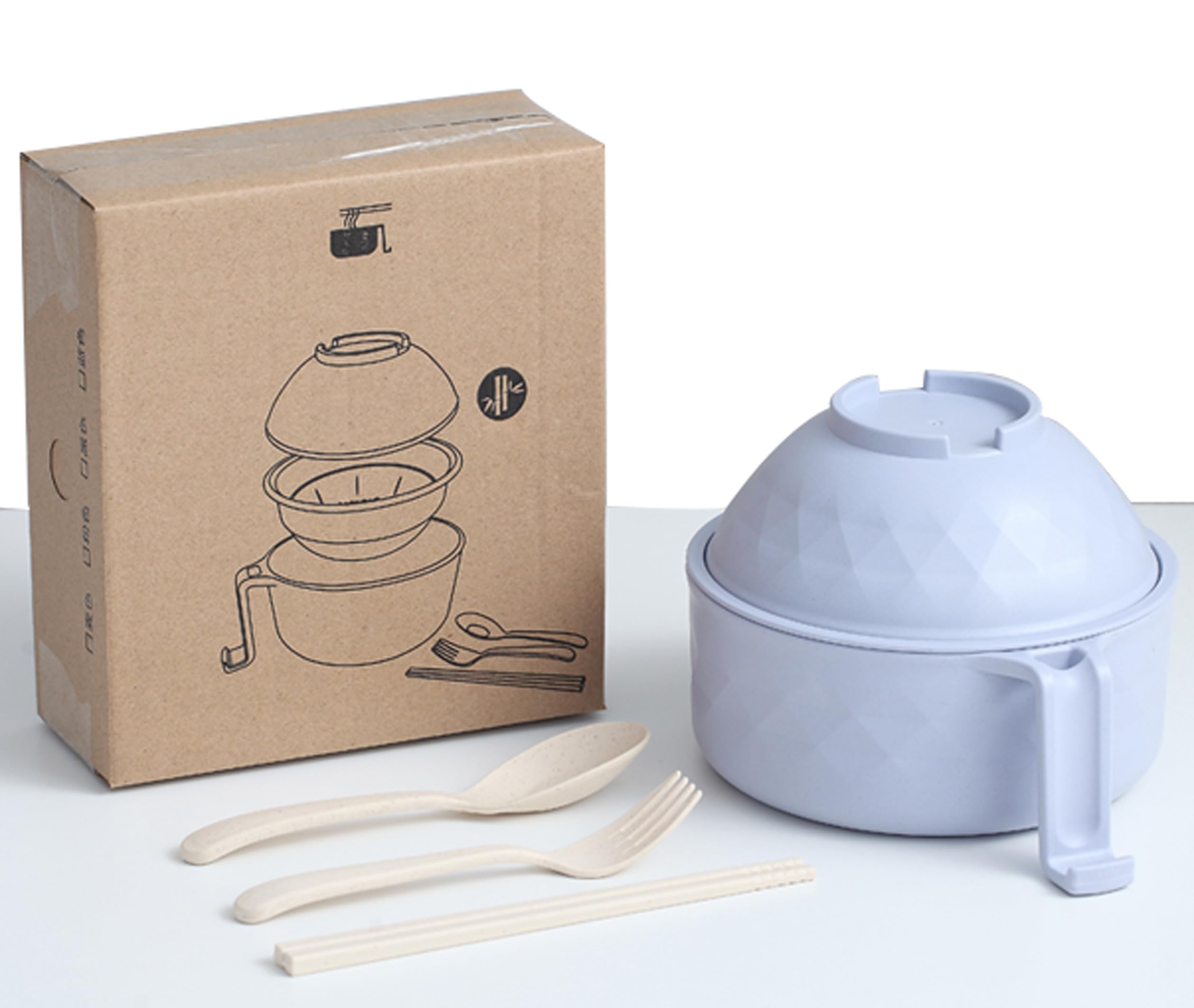 Layron ramen cooker con tazón grande, preparación rápida de fideos en casa