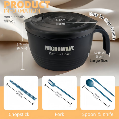 Layron tazón ramen usos múltiples en microondas para comidas rápidas