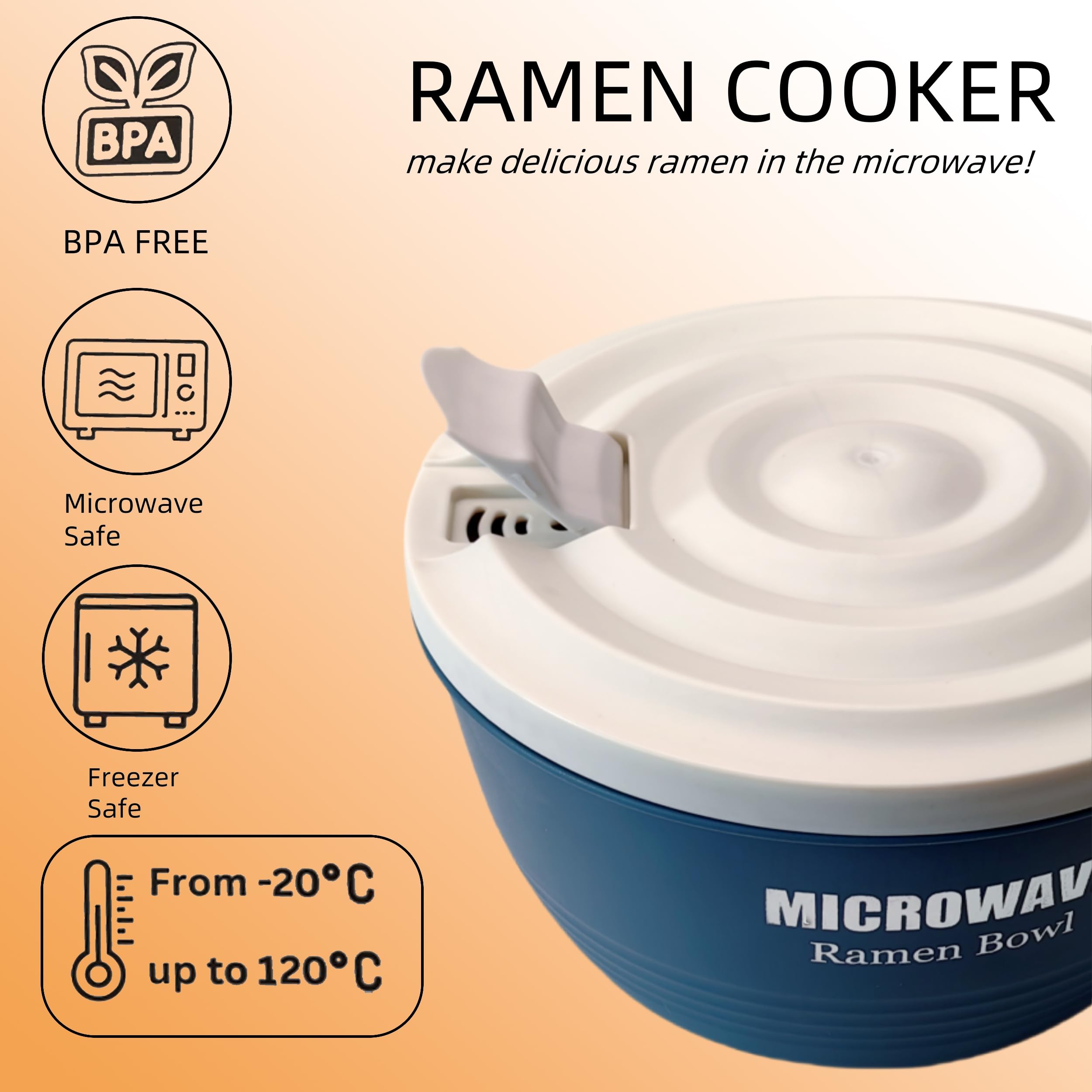 Uso en microondas de Layron para calentar ramen y pasta.