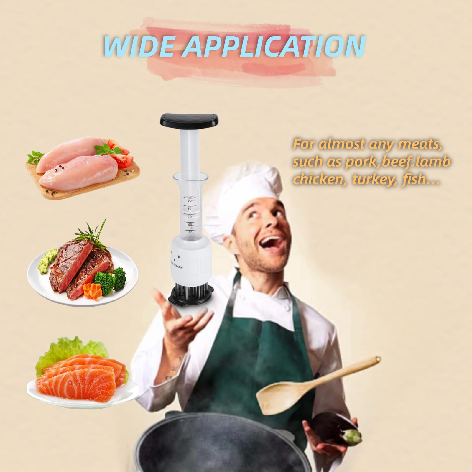 Filete marinado con Lazmin, penetración de sabor profunda.