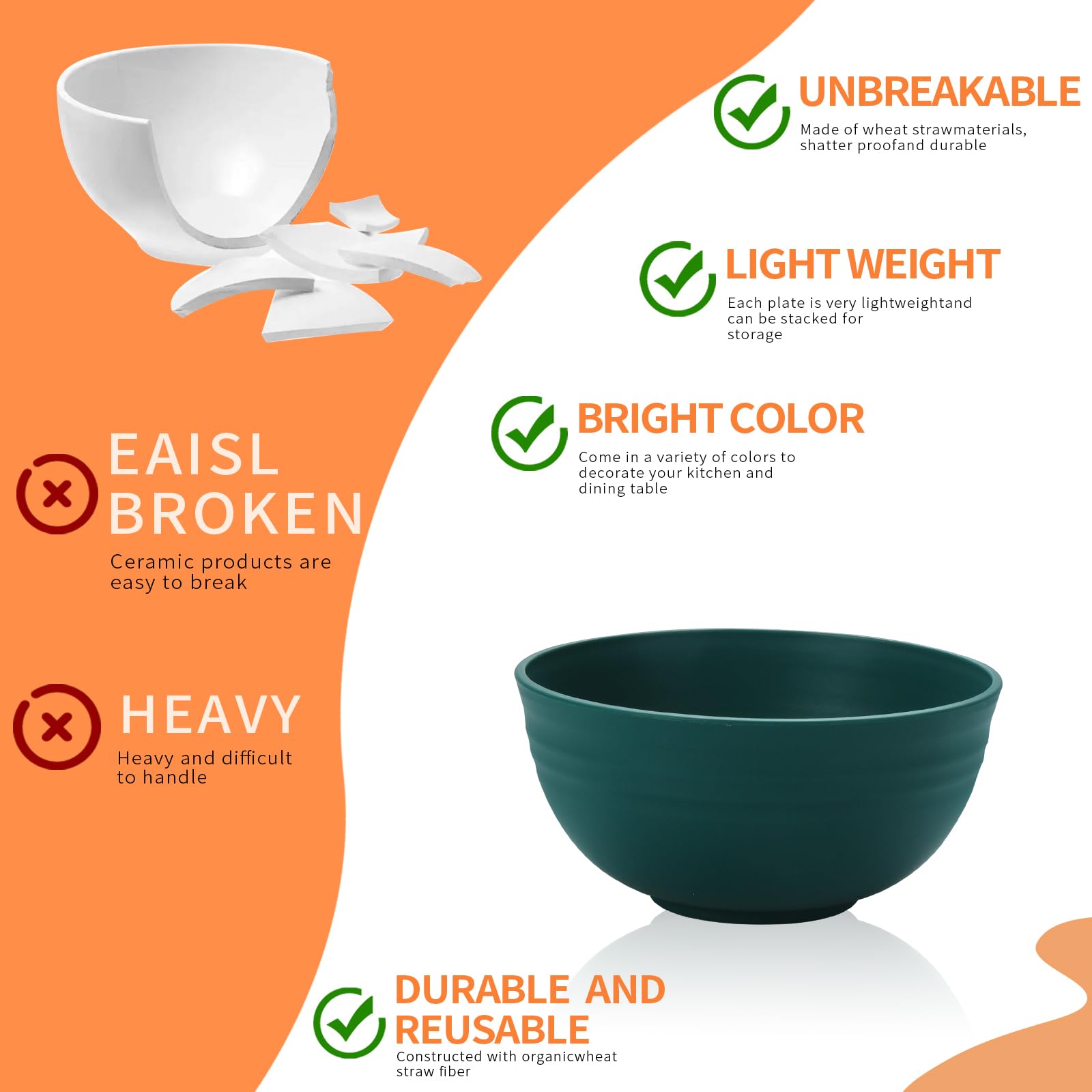Tazones Lazycorner de 26 oz para porciones grandes de ensaladas y cereales.