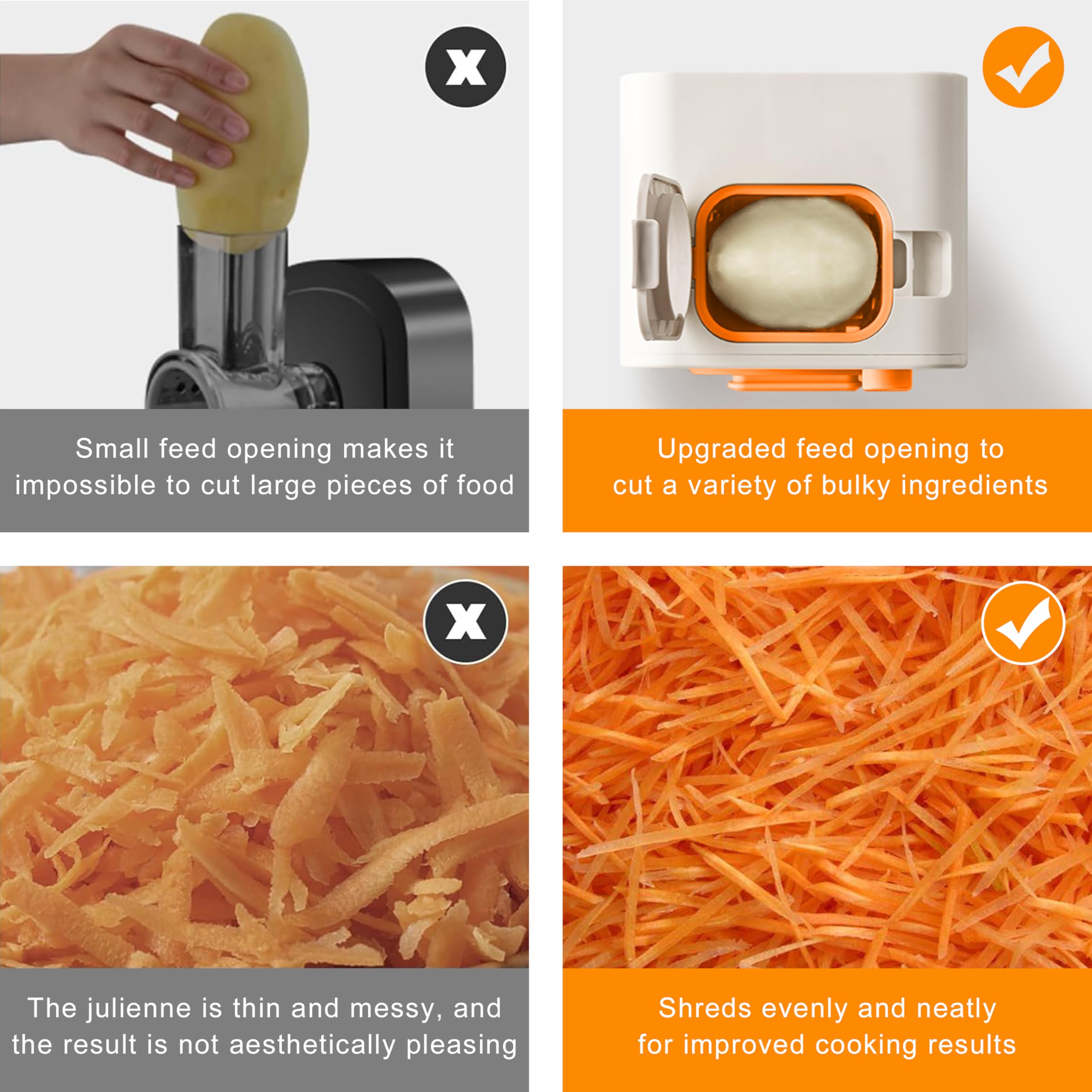 Rallador LAZYFOX para patatas y zanahorias, cortes fáciles y rápidos