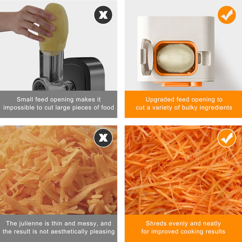 Rallador LAZYFOX para patatas y zanahorias, cortes fáciles y rápidos