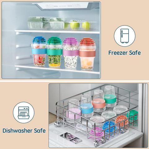 Lazyshine apto lavavajillas-congelador para limpieza y almacenamiento sencillos.