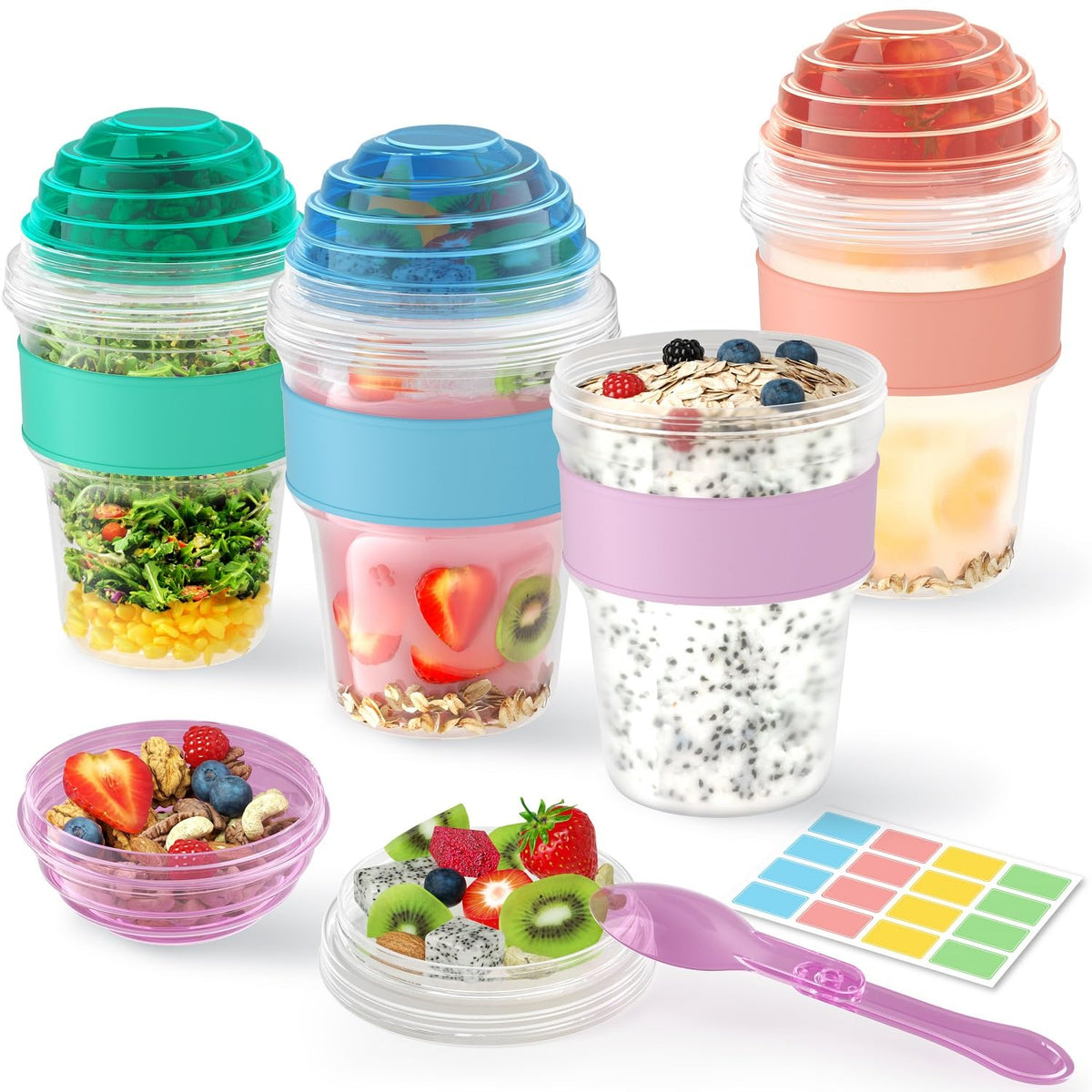 Lazyshine vasos-parfait-yogur-tapas-hermeticas para evitar derrames y conservar frescura.