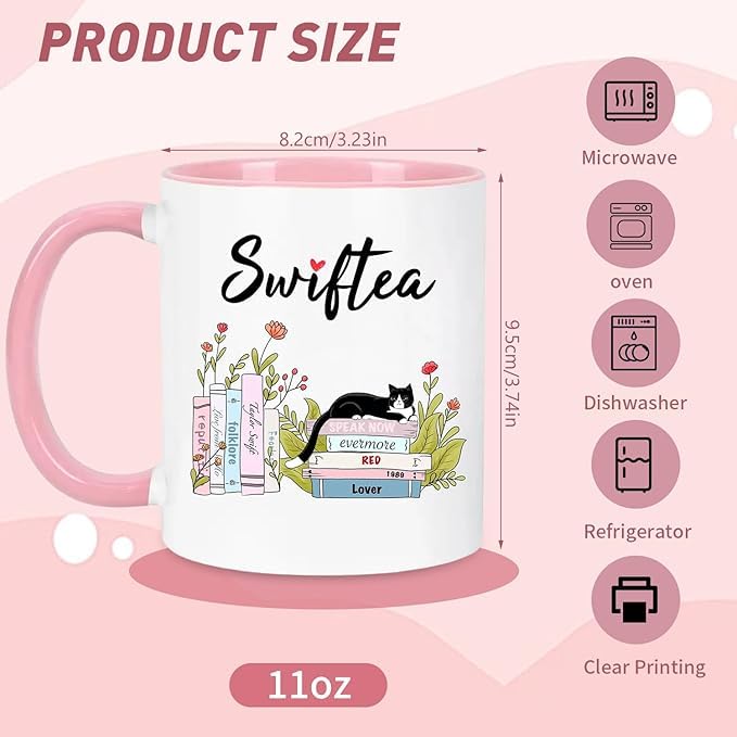 Taza Lbanasd Swiftea Album doble cara, diseño reversible sin perder color