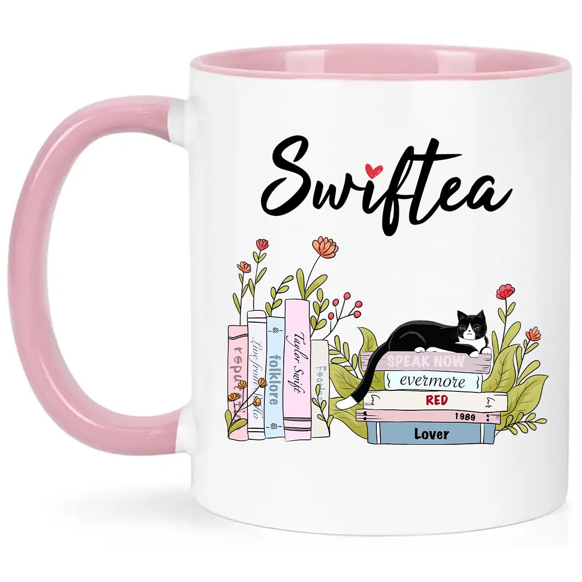 Taza Lbanasd Swiftea Album frente, diseño divertido para despertar con café