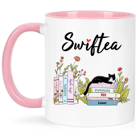 Taza Lbanasd Swiftea Album frente, diseño divertido para despertar con café