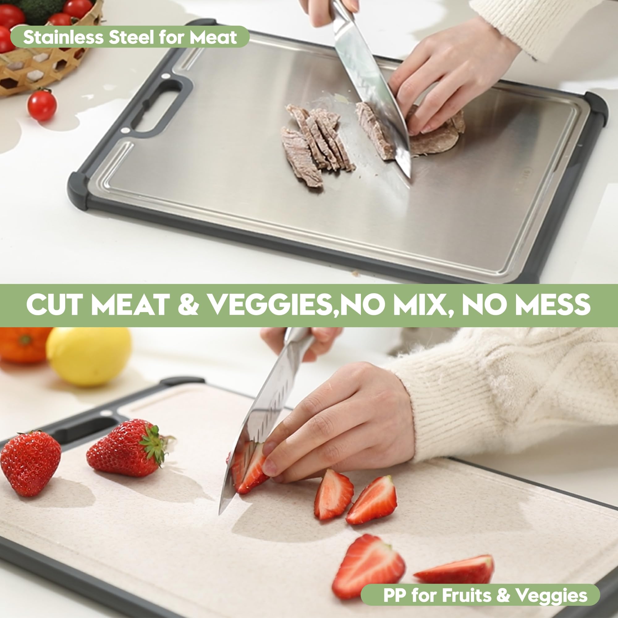 Tabla de corte LBD, superficie higiénica y duradera para cocinas modernas.