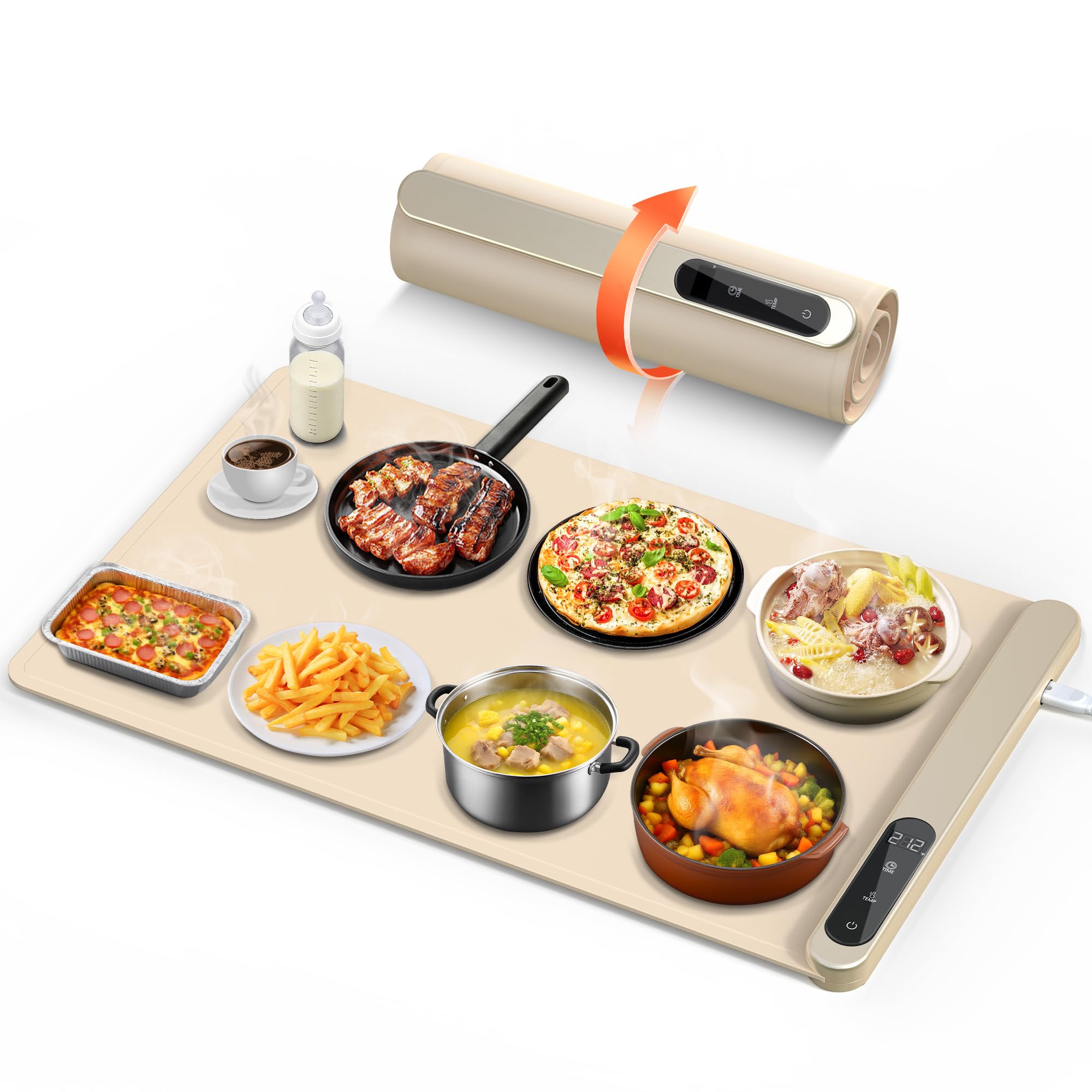 LBOLHZO calentador de comida 500W grafeno para buffets eficientes