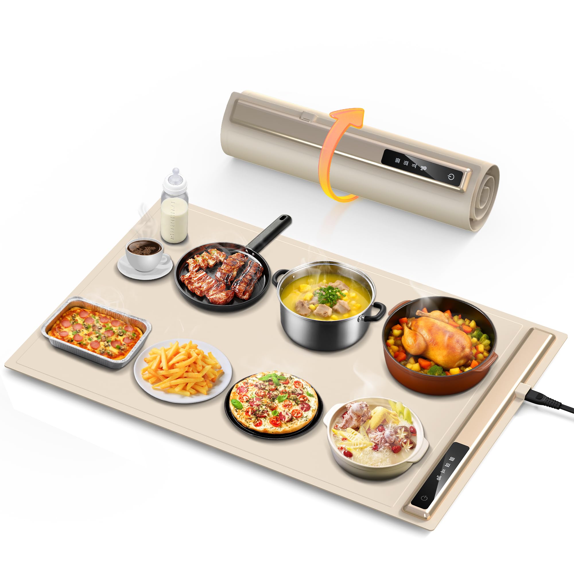 LBOLHZO tapete calentamiento superficie completa para buffet mantiene la comida caliente.
