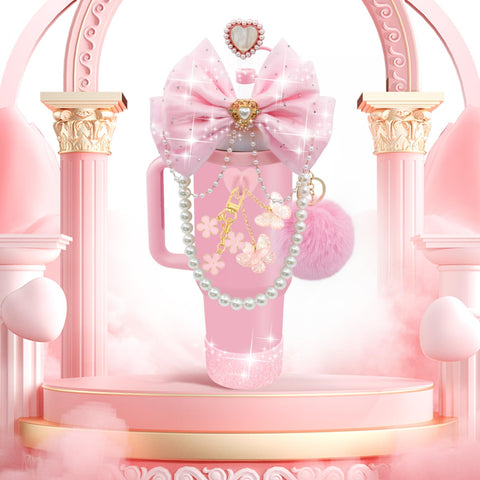LBU Pom-Pom rosa, detalle suave para personalizar tu vaso