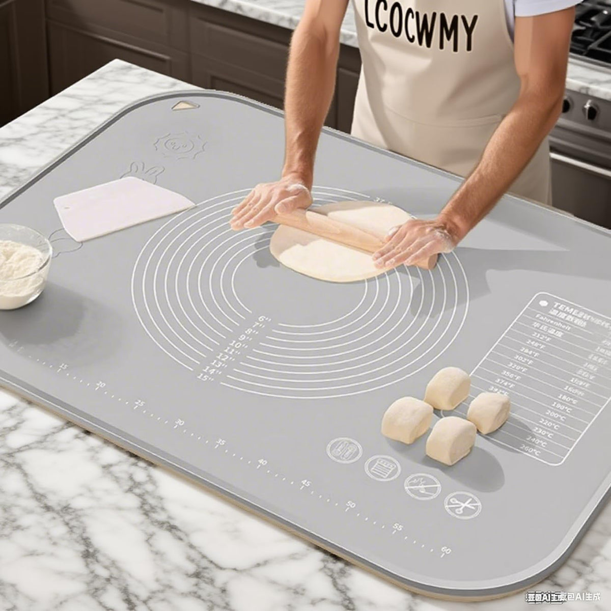 Tapete LCOCWMY con bordes elevados para masas y pasteles