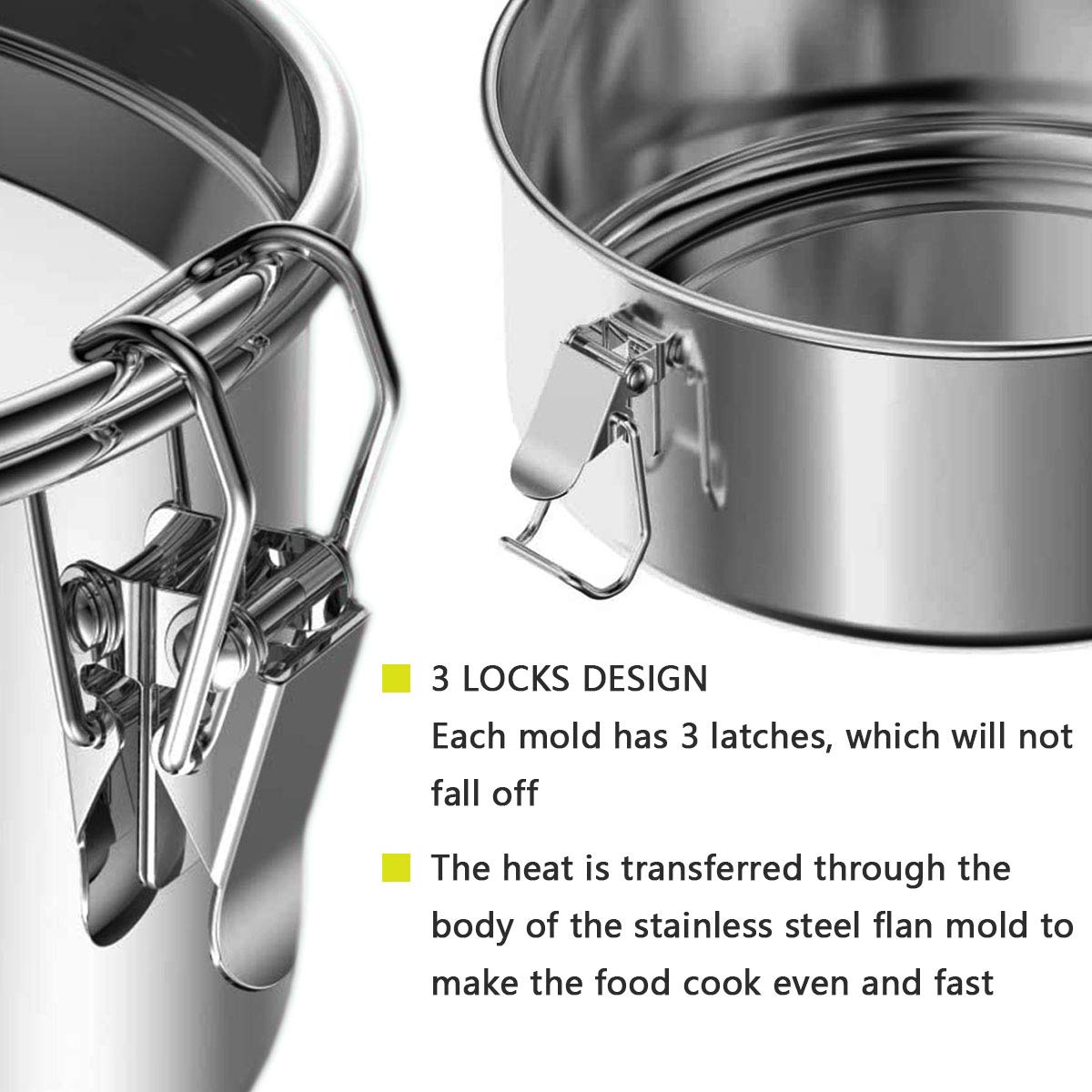 Molde flan LCPUD 304 inoxidable: resistente y apto para horno.