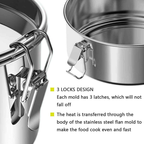 Molde flan LCPUD 304 inoxidable: resistente y apto para horno.