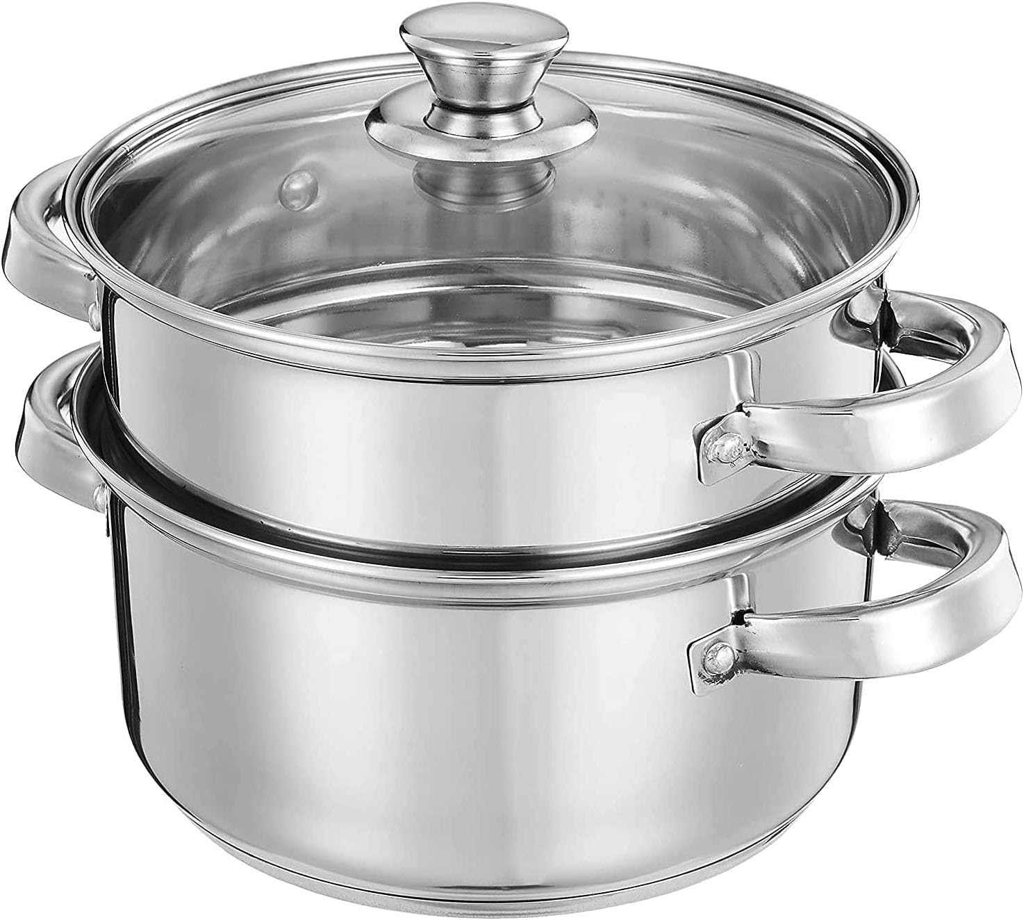 LCPUD olla vapor 2 niveles con tapa, cocina al vapor de forma uniforme.