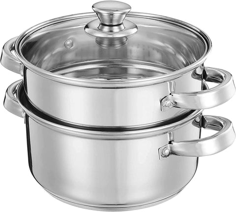 LCPUD olla vapor 2 niveles con tapa, cocina al vapor de forma uniforme.