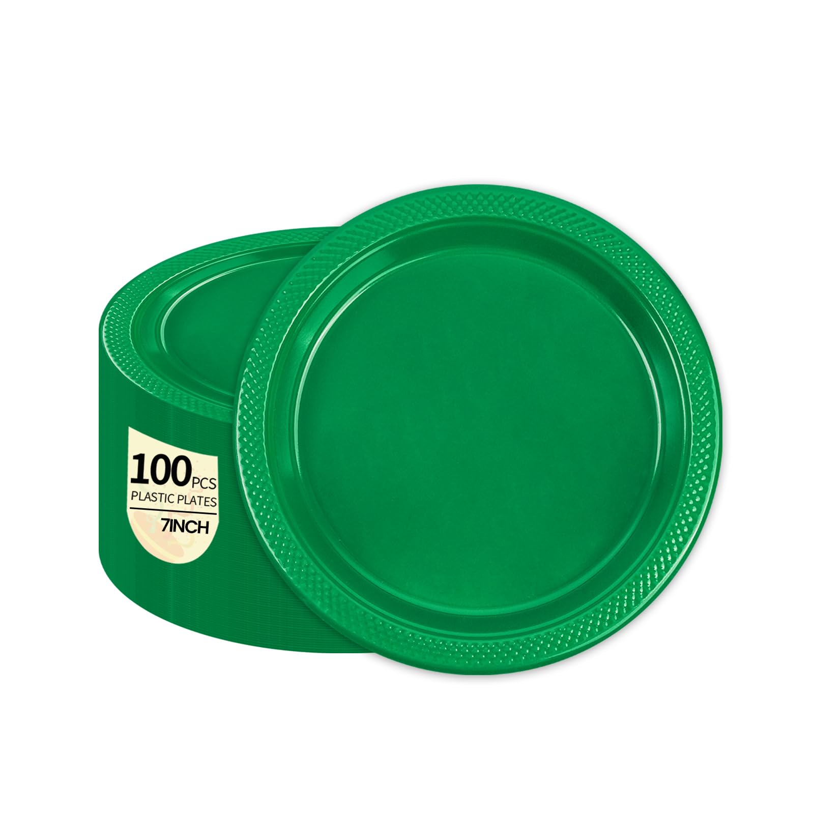 Plato verde LDFDRT de 7 pulgadas para postres en fiestas