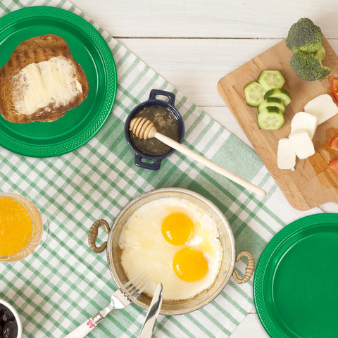Cena para fiestas con plato verde LDFDRT desechable