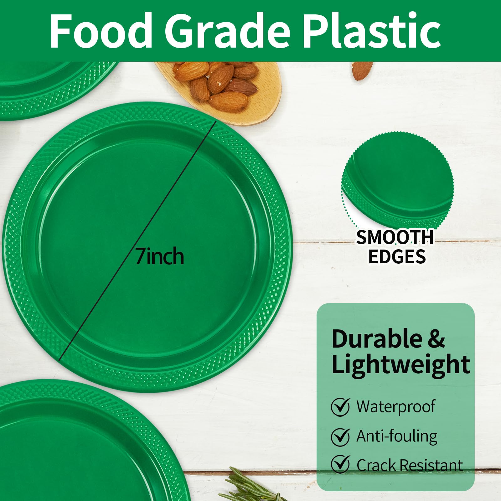 Limpieza fácil con platos verdes LDFDRT, desechables y prácticos