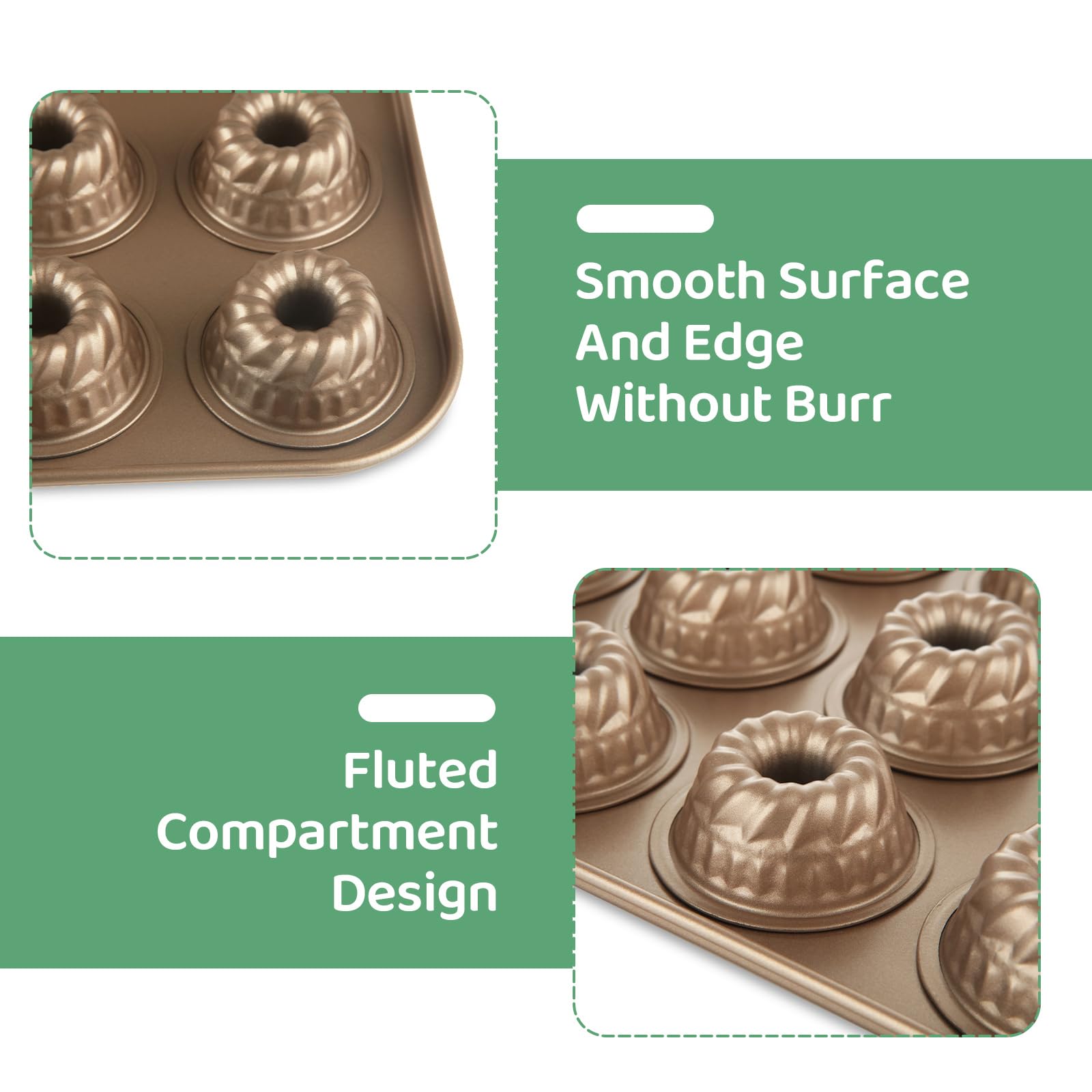 LDHHYH moldes Bundt permiten varias porciones de postres a la vez.