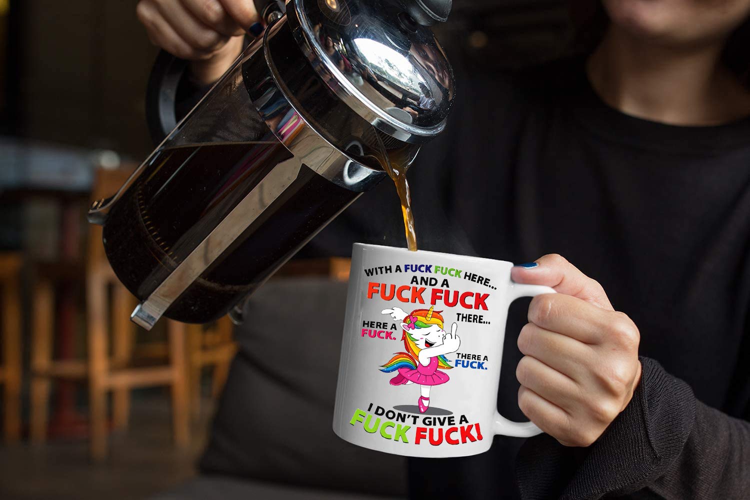 Taza unicornio LDSINC, diseño idéntico en frente y detrás para cualquier ocasión.