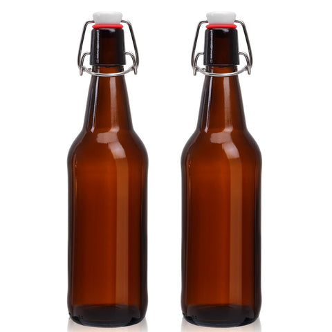 Ldylayi botellas vidrio ámbar 16oz con tapas giro herméticas para fermentación casera.