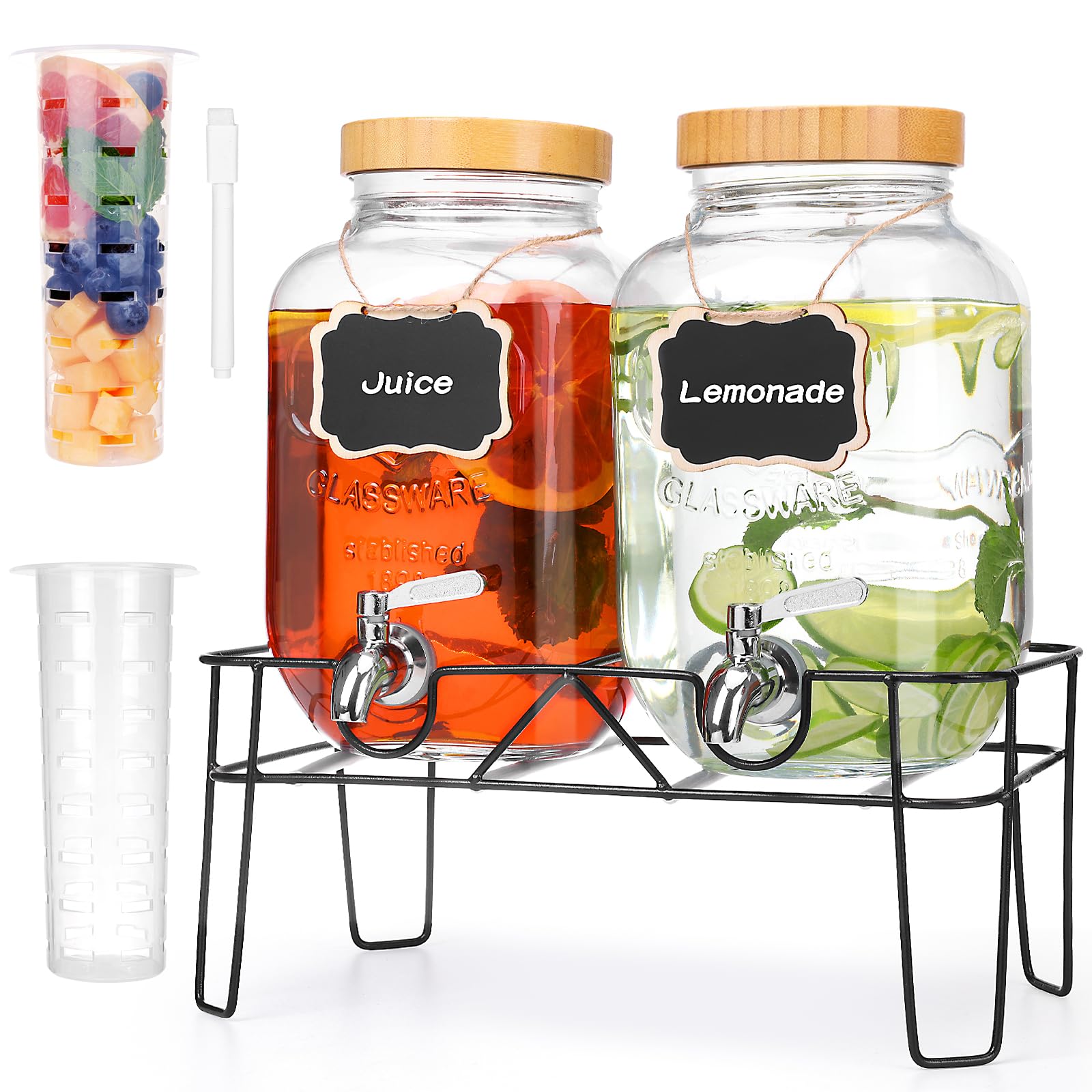 Dispensadores de vidrio Ldylayi de 1 galón con conjunto para fiestas.