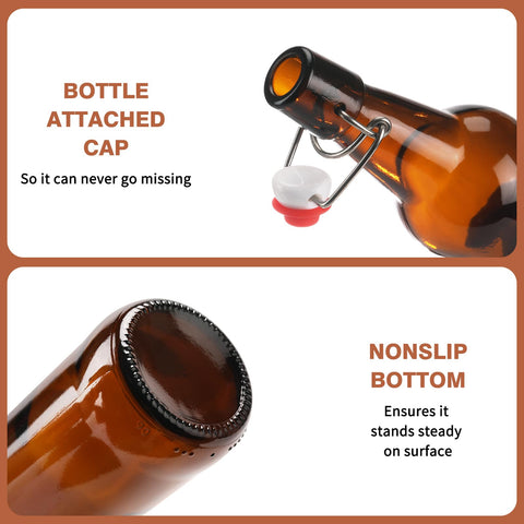 Uso casero para kombucha en botella LDylayi 16oz de vidrio ámbar.