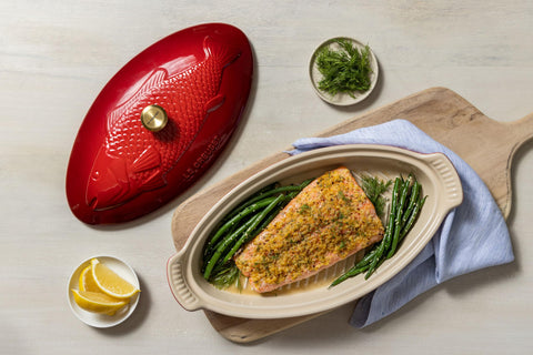 Le Creuset seguro para horno y lavavajillas, uso práctico diario.