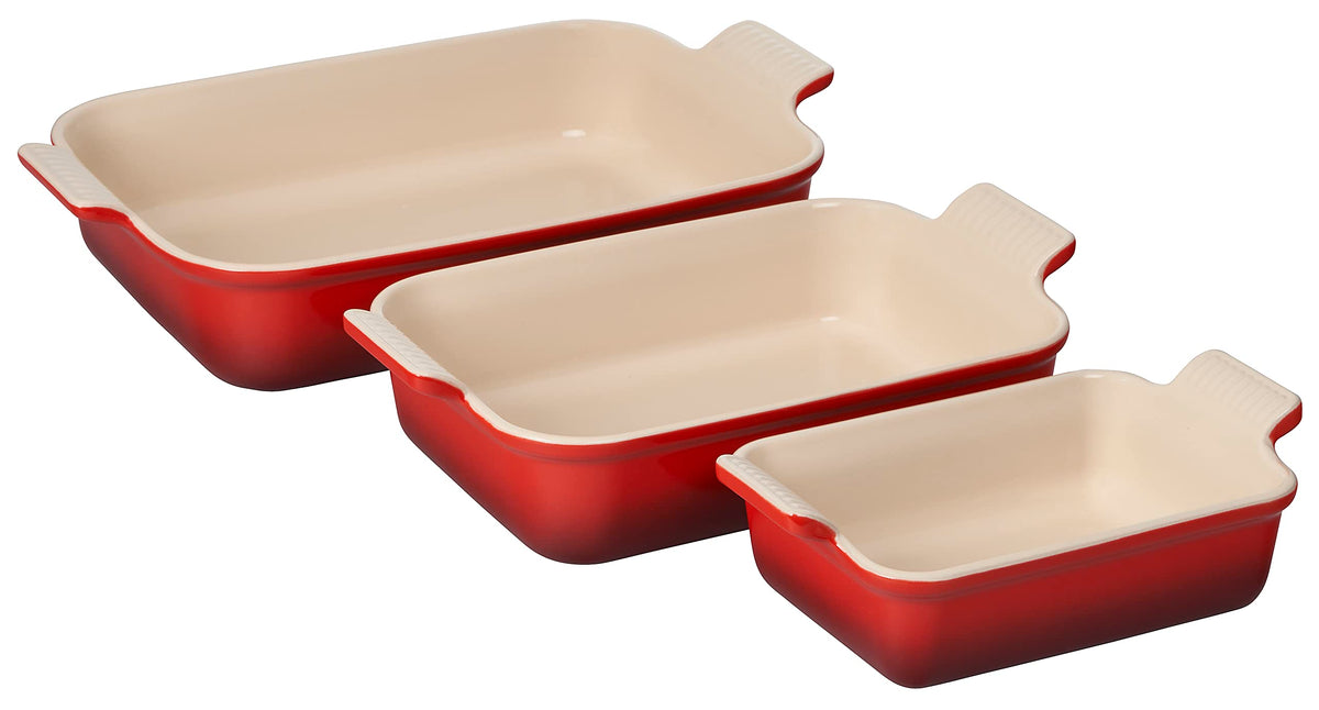 Le Creuset bandeja rectangular 12,5 pulgadas cerise, distribución uniforme del calor para hornear