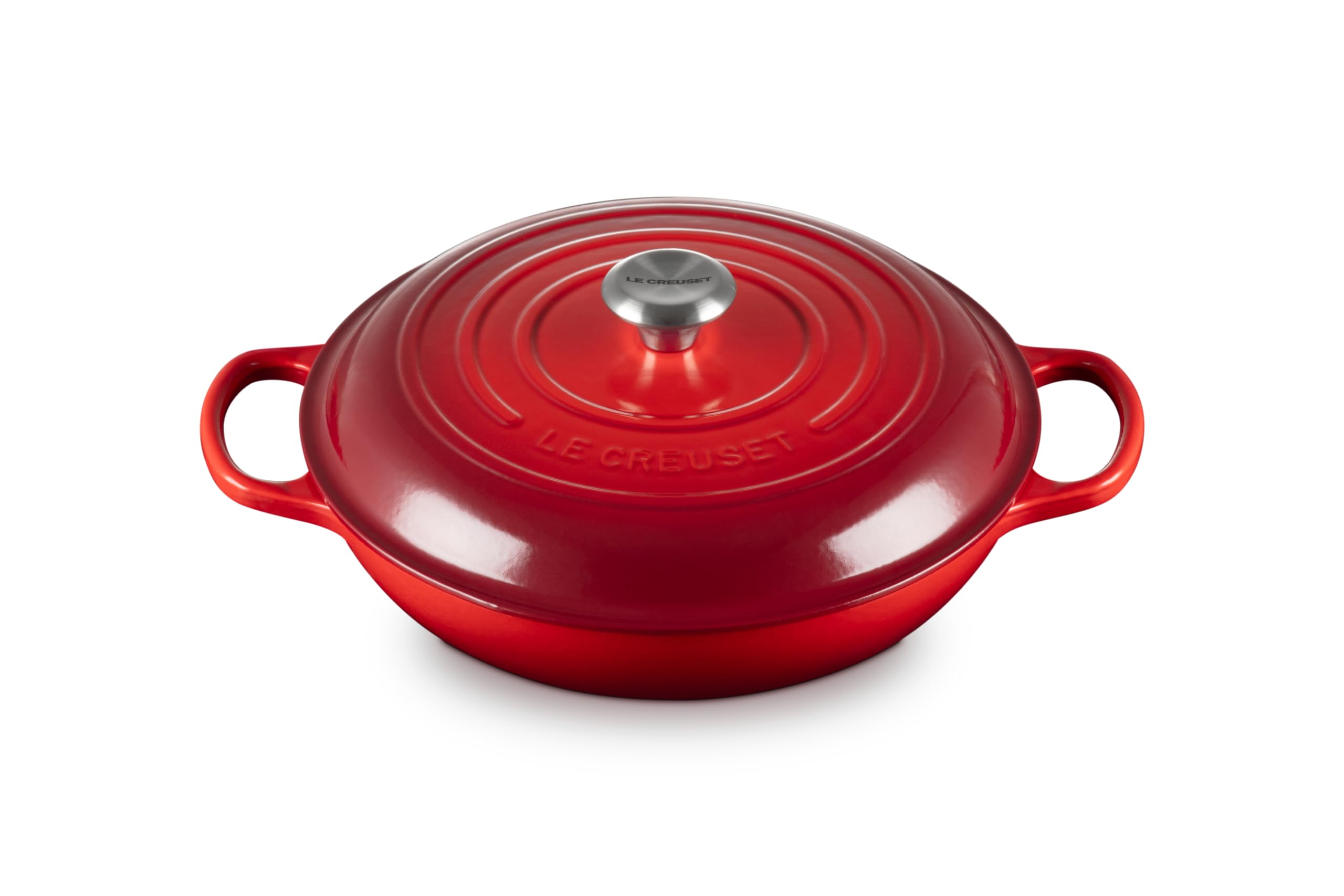 Braiser Le Creuset con base ancha para dorar y sellar ingredientes