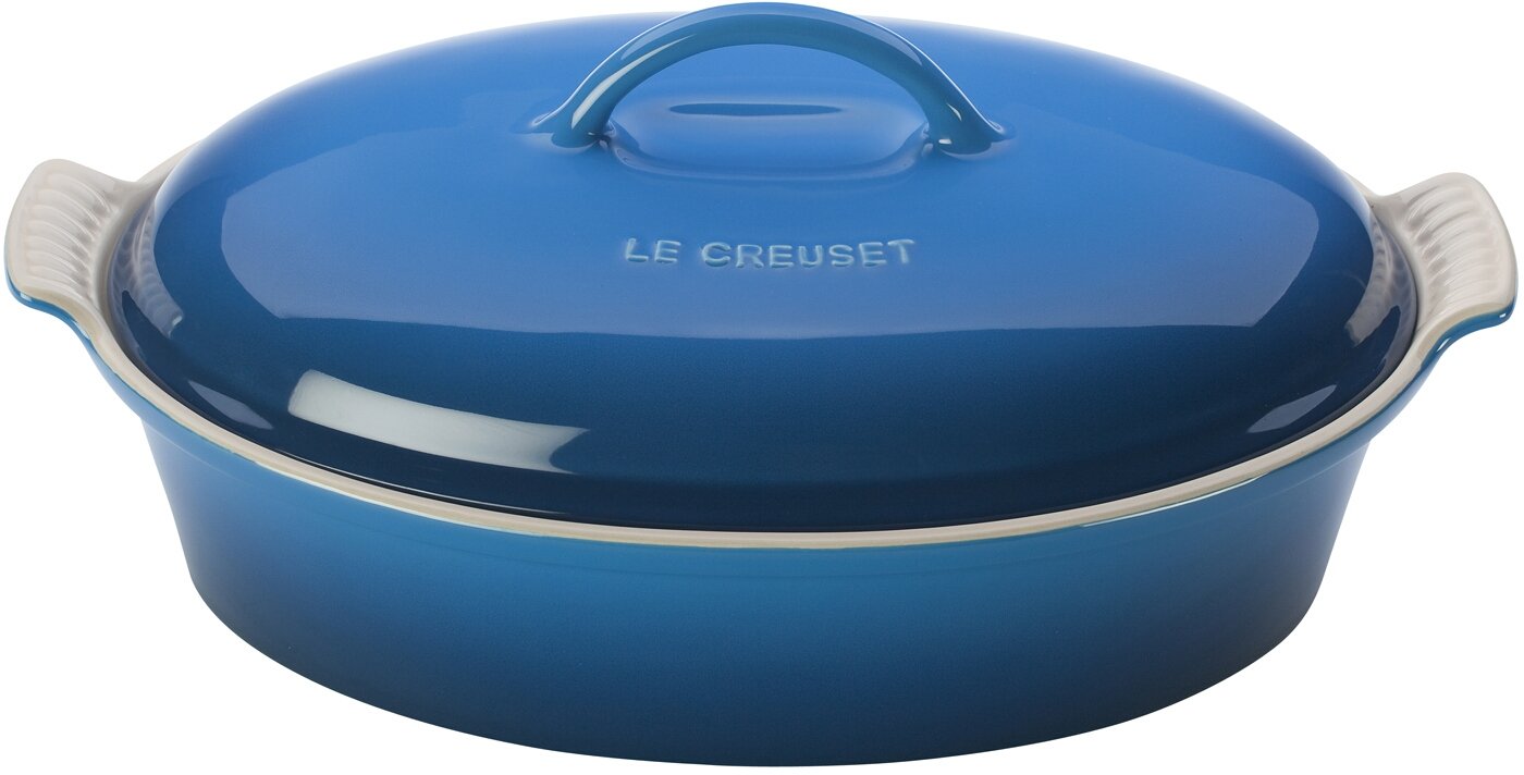 Le Creuset cazuela ovalada con tapa, horneado uniforme