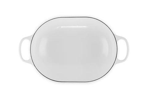 Le Creuset cazuela oval exterior blanco: diseño elegante para servir.