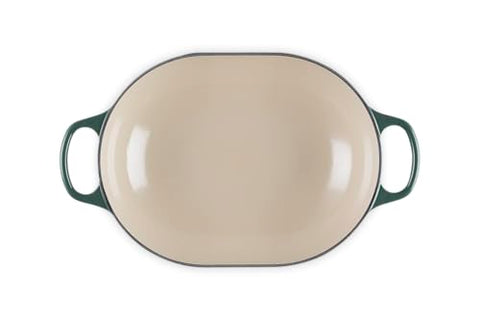 Le Creuset vista superior de la cazuela Oval Artichaut facilita monitorizar color y textura.